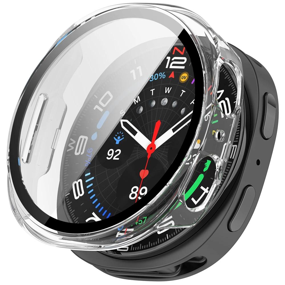 Tempered Glass+Case for Samsung Galaxy Watch 8 40mm 44mm 3DFull PC cover bumper screen protector shell+film watch 8 Accessories