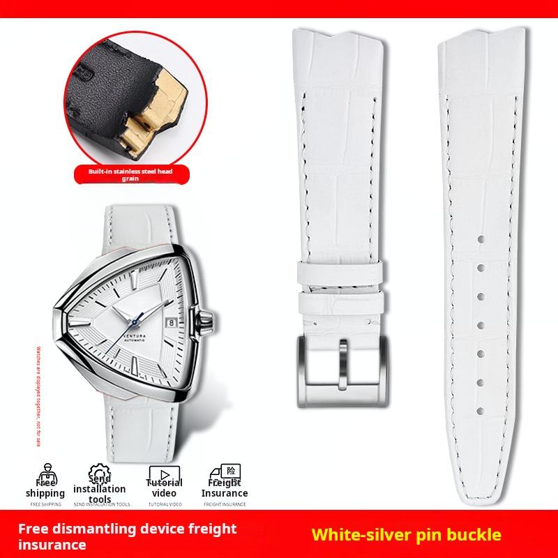 Для Hamilton VENTURA Presley 80-летие H24535331/H24525331/H24585331 Кожаный ремешок Браслет для часов мужской Черный Коричневый Браслет