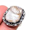 Жемчуг Бива Ручная работа Ювелирное изделие из стерлингового серебра 925 пробы Кольцо Размер 7,5 c7h51