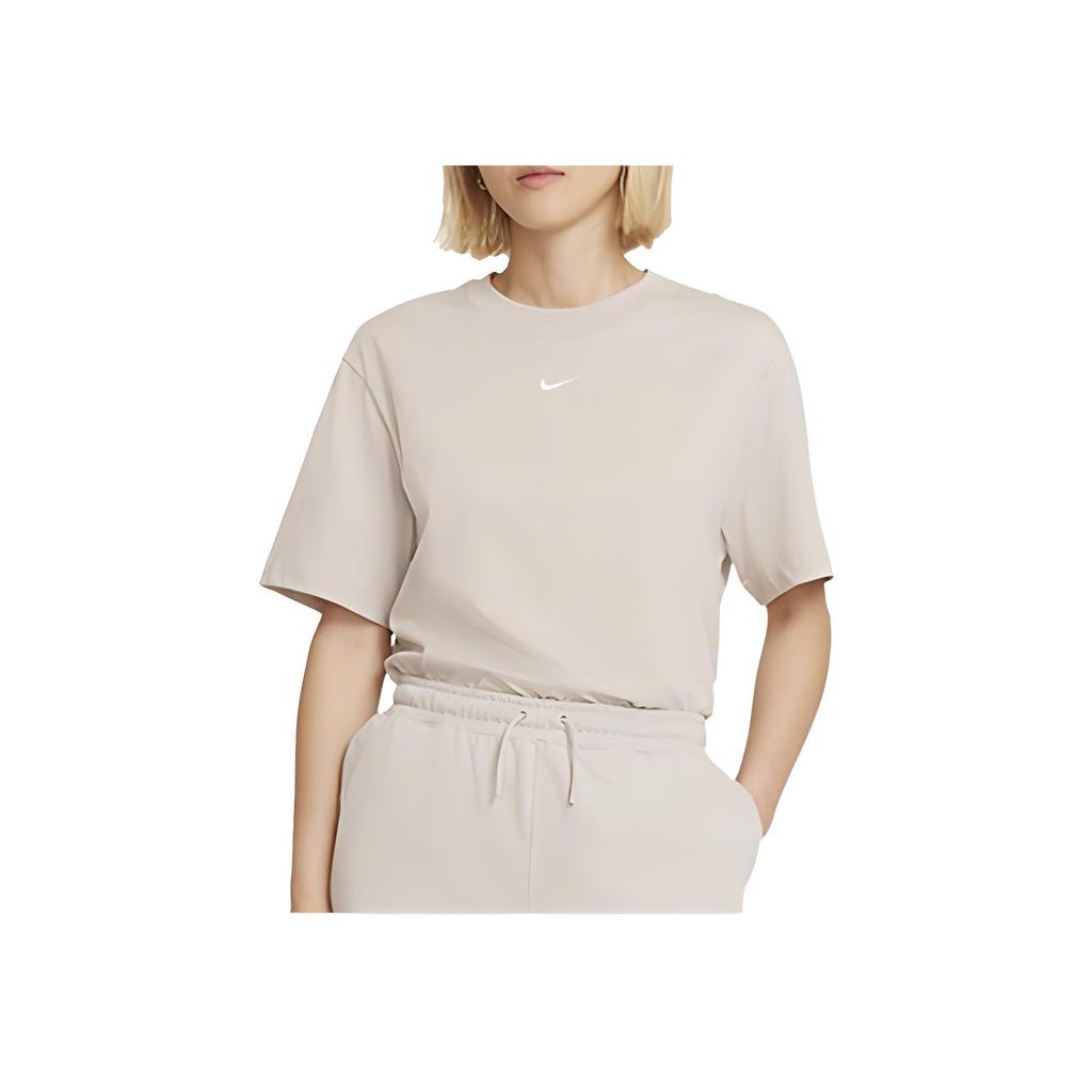 Nike Спортивная одежда Essential Solid Logo Running Training Дышащая футболка с круглым вырезом и коротким рукавом для женщин, топы цвета хаки DH4256-236