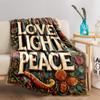 Love Light Peace blanket, Colorful Floral Design, Cozy    blanket, suitable for use in the bedroom, living room, on the sofa