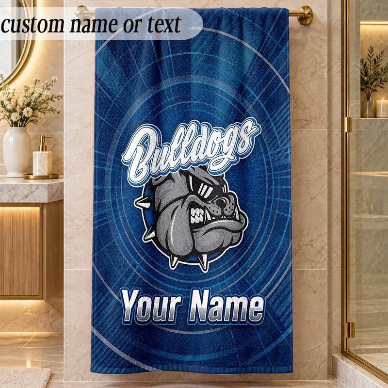 Beach TowelCanterbury-Bankstown Bulldogs Custom Name Text Personalized Soft Towel for Beach Pool Indoor Home Decor Gift