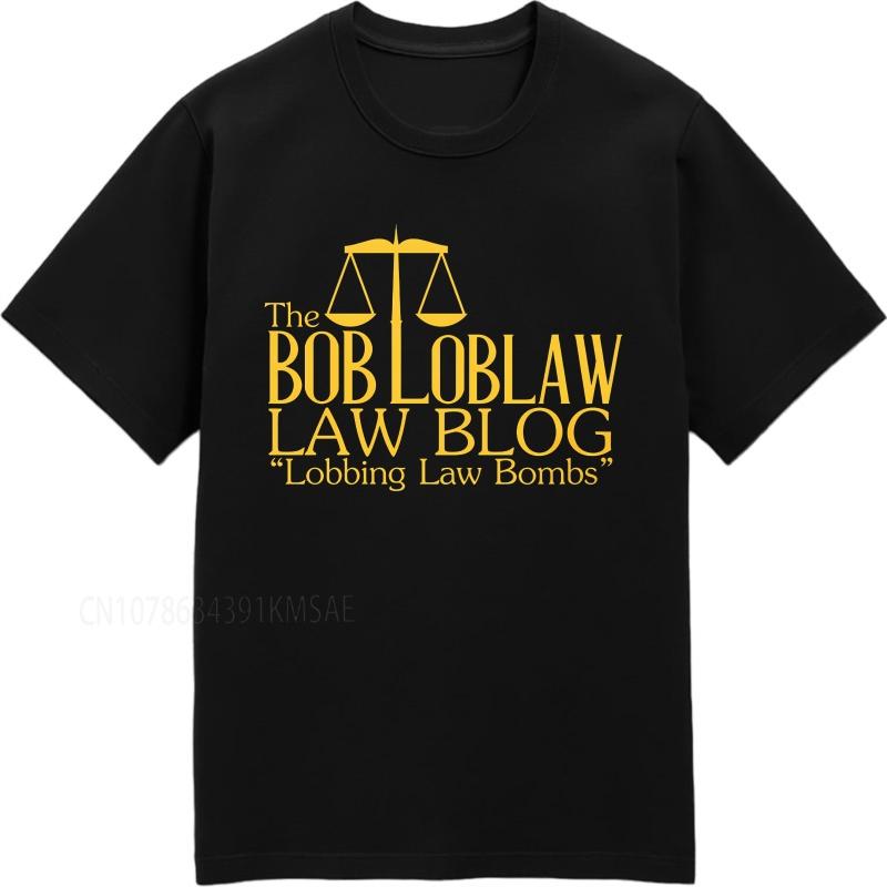 Черная летняя футболка для подростков The Bob Loblaw Law Blog Lobbing Law Bombs Футболка с коротким рукавом с принтом с круглым вырезом хлопковая мужская верхняя одежда футболки