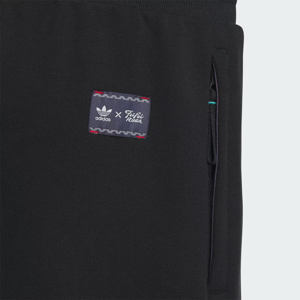 adidas Originals X Feifei Ruan FW23 Новогоднее издание, однотонный логотип, узкие вязаные спортивные штаны, штаны унисекс, черные IX4245