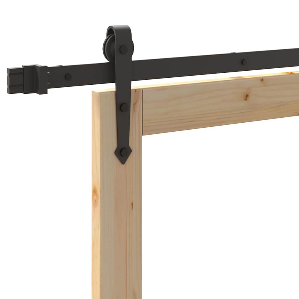 Sliding Door Natural 61 x 198.5 cm Solid Pine Wood and Glass