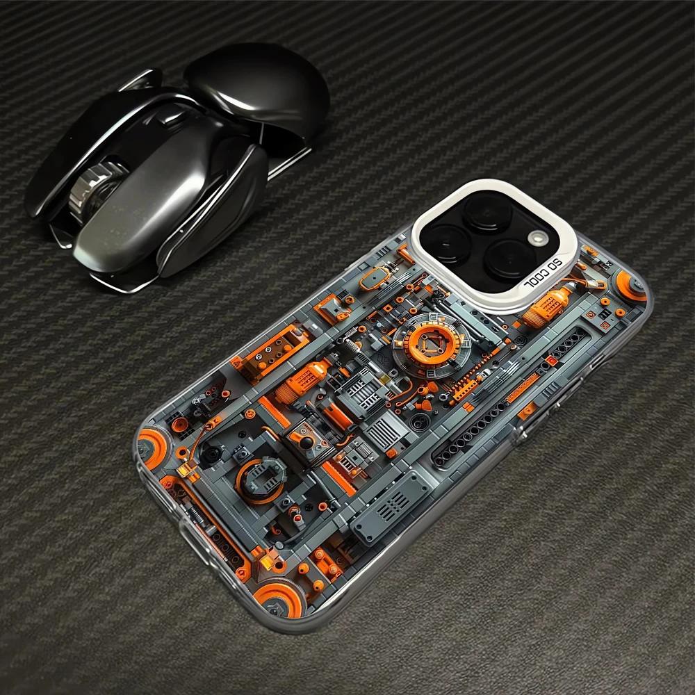 Продвинутый чехол для телефона с рисунком печатной платы для iPhone 17 16 15 14 13 12 11 Pro/ Max/Plus Амортизирующий чехол
