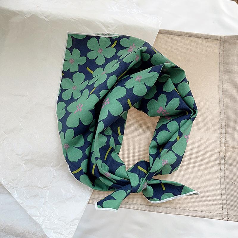 56Cm Ladies Headband Cotton Linen Square Scarf Korean College Girls Elegant Neck Scarves Sun Protection Headscarf