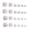 24PCS French Nude Square Fake Toenail Chip-Proof Smudge-Proof Fake Nails for Daily and Parties Wearing