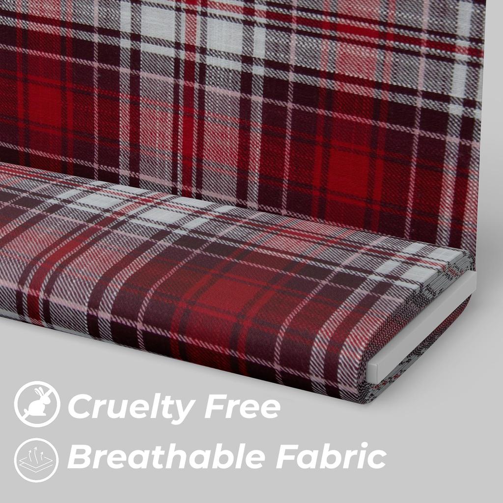 Bigreams Unstitched Cotton Christmas Tartan Check Shirt Fabric For Men's (58" Inch Width)