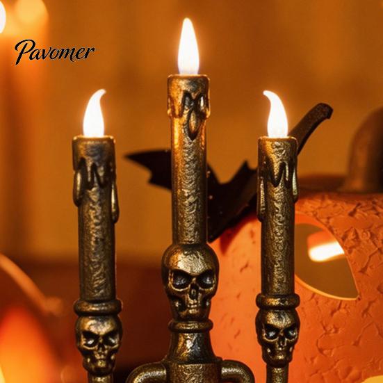 Батарейные лампы, Хэллоуин, Тыква, Ночник, Светодиодная жуткая настольная лампа-скелет, Электрические декоративные светильники, Свеча, для праздничной вечеринки