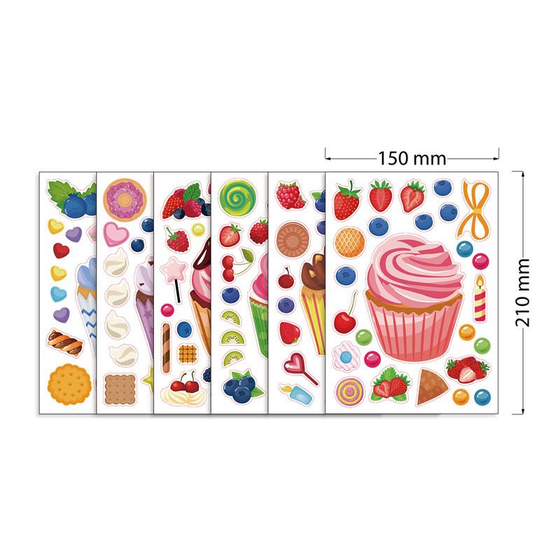 Сделайте листы наклеек для кексов для детей, сладкие создайте свой собственный кекс, сделай сам, наклейки-пазлы, детские подарки на день рождения, вечерние наклейки M