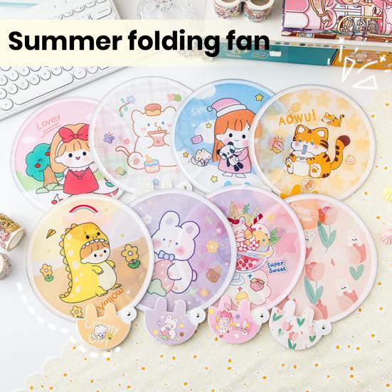 Прекрасное круглое украшение с различными узорами, жаркое лето, охлаждающий детский складной вентилятор, товары для дома