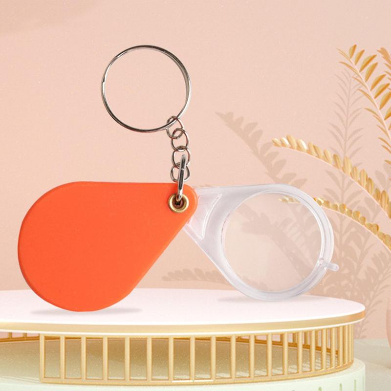 Plastic Portable Folding Magnifier Handheld Glass Lens Keychain Magnifying Glass Jewelry Magnifier Magnifying Tool