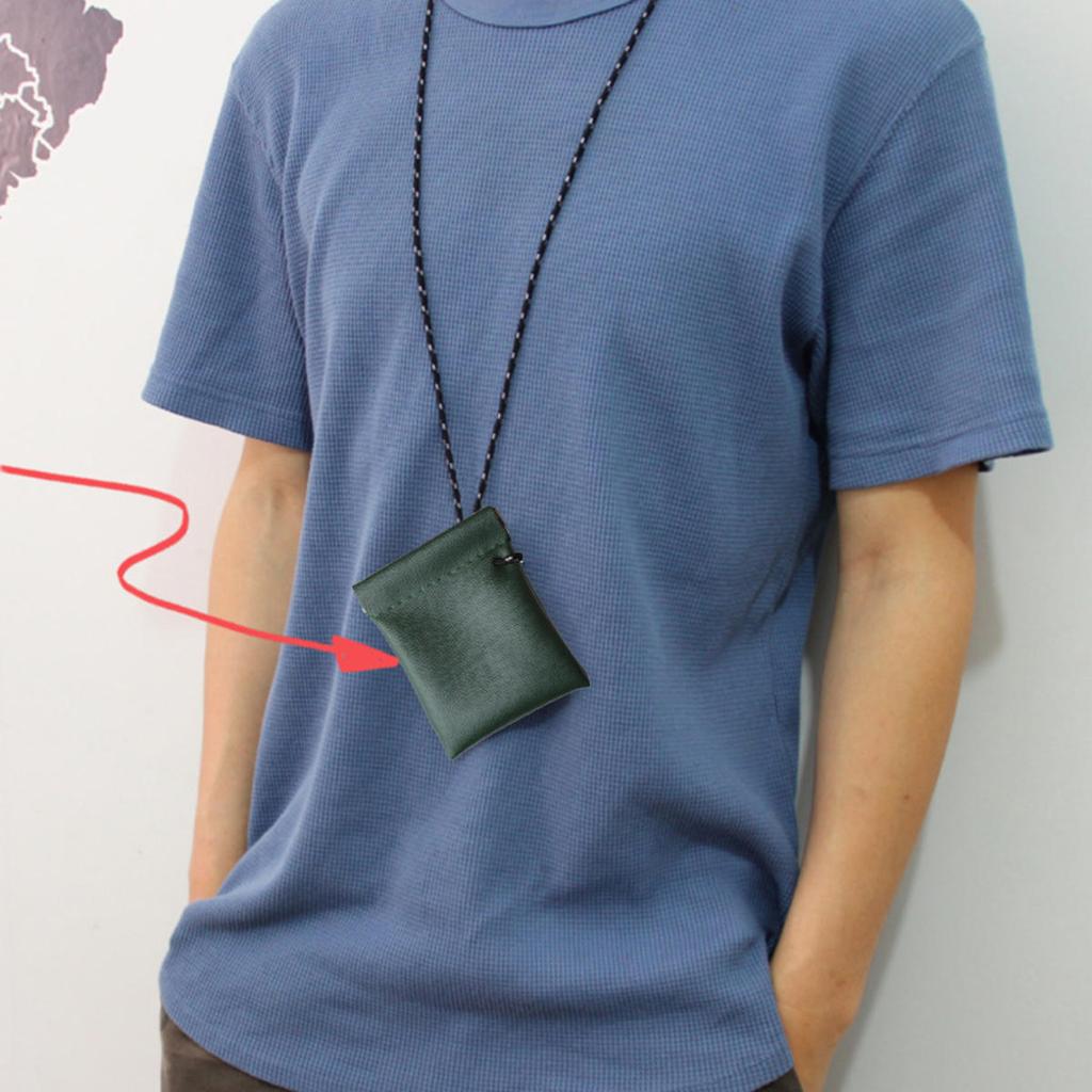 Унисекс Мини-кошелек на шею из ПУ кожи для ключей и монет, ожерелье, органайзер для наушников, уличный, для велоспорта, удобная сумка-хобо на шею для хранения