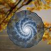 10 Inch Black Hole Theme Metal Wind Spinner with 360 Swivel Hook Modern Blue White Spiral Garden Art Outdoor Yard Decor for All Seasons