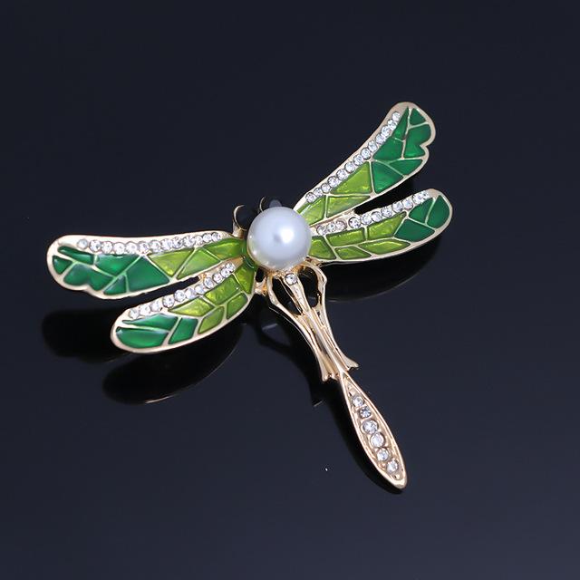 Fashion Dragonfly Crystal Brooch Women Shirt Suit Rhinestone Insect Animal Pins Brooches Party Gift
