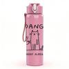 1PC Dang Monday Already Cat Art 750ml Color Plastic Sports Water Bottle Leakproof Flip Straw Lid Suitable for Sports Office Home Use