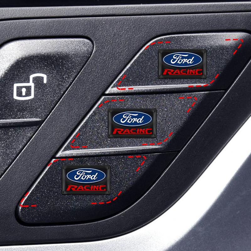 2/5/10Pcs Carbon Fiber Steering Wheel Car Logo Emblem 3D Stickers For Ford Focus Mondeo Kuga Fiesta MK7 Escort Explorer Edge 2 4 MK2 MK4