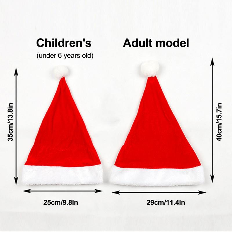 Christmas Hat Party Hat Handmade DIY Velvet Santa Claus Hat For Men Women Children New Year Party Supplies