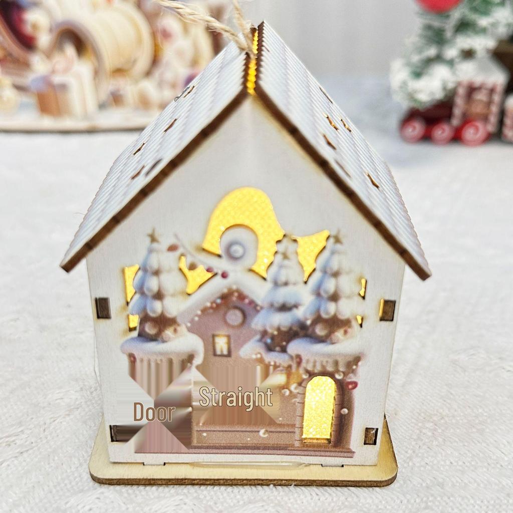 Деревянные рождественские настольные украшения в скандинавском стиле с подсветкой