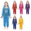 Kids Belly Dance Costume Set Sequined Crop Top Lace-up Back Bloomers and Accessories