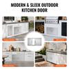 BBQ Access Door, 863x482 mm Double Outdoor Kitchen Door, Stainless Steel Flush Mount Door, Wall Vertical Door with Handles, for BBQ Island, Grilling