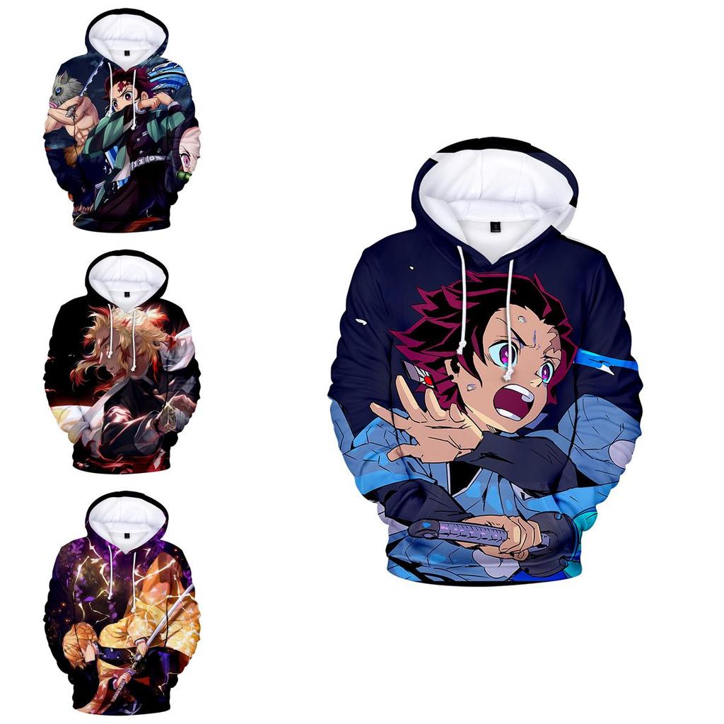 Яркая толстовка с 3D-принтом Demon Slayer Kimetsu No Yaiba для повседневной носки