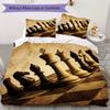 Chess Pattern Bedding uilt Set uilt Cover Pillowcase Home Decoration Birthday Gift (1 * duvet cover + 2 * pillowcase without core)