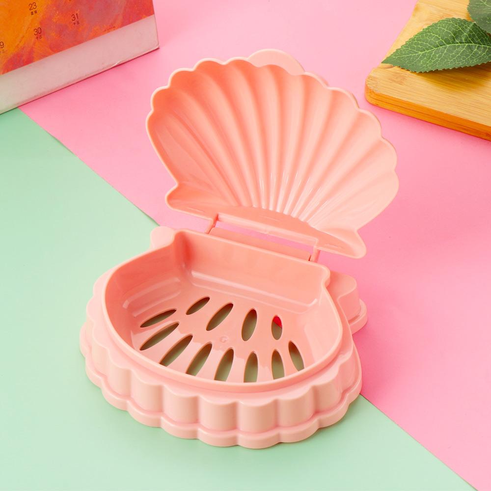 Home Travel Bathroom Accessories Container Shell Shape Storage Case Soap Box Soap Dish Drain Rack