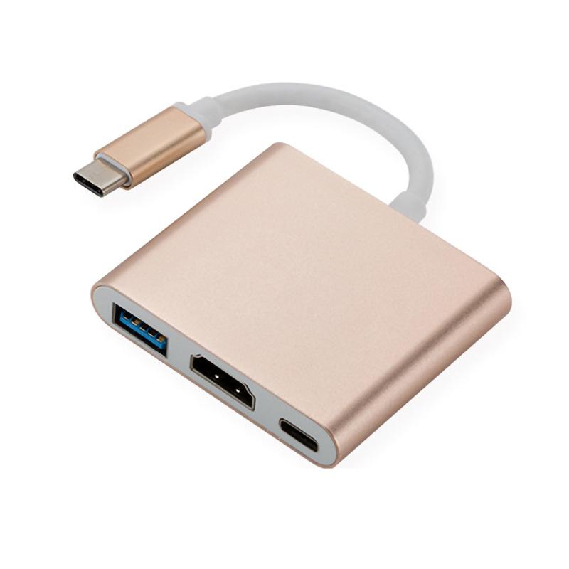 Концентратор Type-c USB C к HDMI-совместимому разветвителю USB-C 3 в 1 4K HDMI USB 3.0 PD Интеллектуальный адаптер быстрой зарядки для MacBook Dell