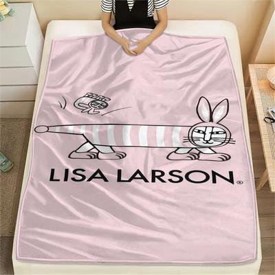 1 шт. Фланелевое одеяло с принтом Лисы Ларсон, Высокое качество, Для всех сезонов, Декор для дома, Тепло и уют, Идеально для рождественских подарков