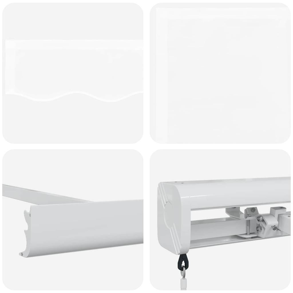 Retractable Awning White 300 x 250 cm Linen and Aluminum