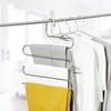 5pcs Stainless Steel Pants Rack Five-Layer Trouser Rack Multi-Layer Hanger  Wardrobe Organization