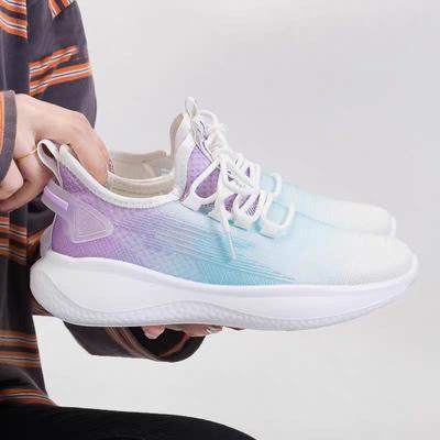 Женская обувь лето новая сетчатая дышащая вязаная спортивная обувь кэжуал универсальная меняющая цвет