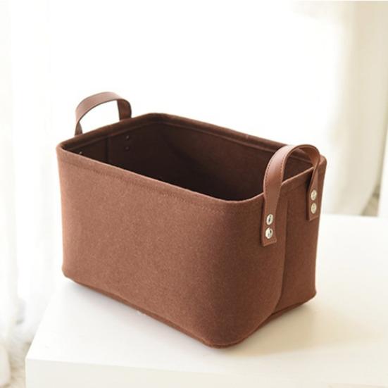 Felt Storage Basket Large Capacity Foldable Organizer with Sturdy Handles for Clothes