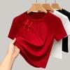 Футболка с короткими рукавами, женская, в китайском стиле, новинка лета, новая, в китайском стиле, с наклонной планкой, топ с воротником-стойкой, темперамент