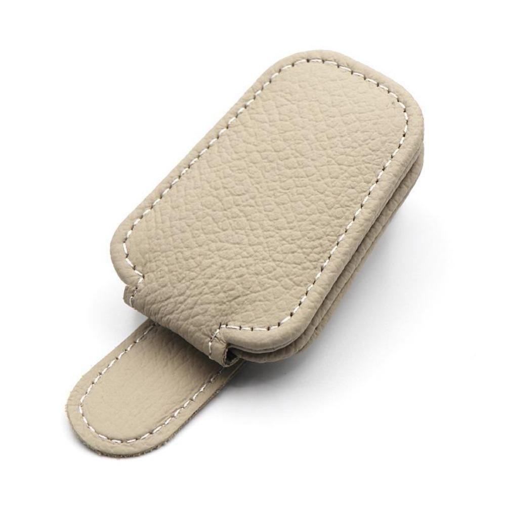 PU Leather Sun Visor Glasses Clip Anti-scratch Ticket Card Clamp  Auto Interior Accessories