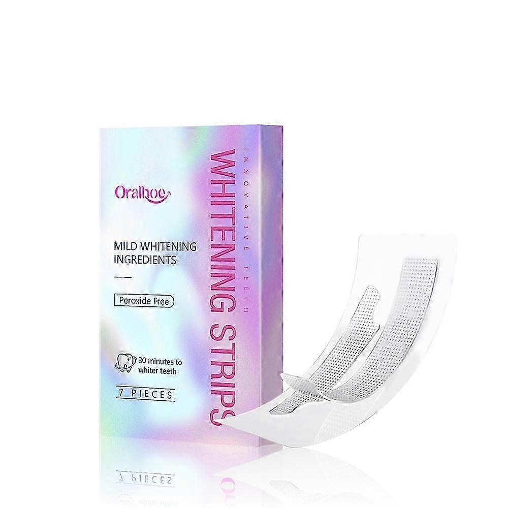 Teeth Whitening Strips Teeth Treatments - Teeth Whitener, Peroxide Free, Enamel Safe Green White Strips