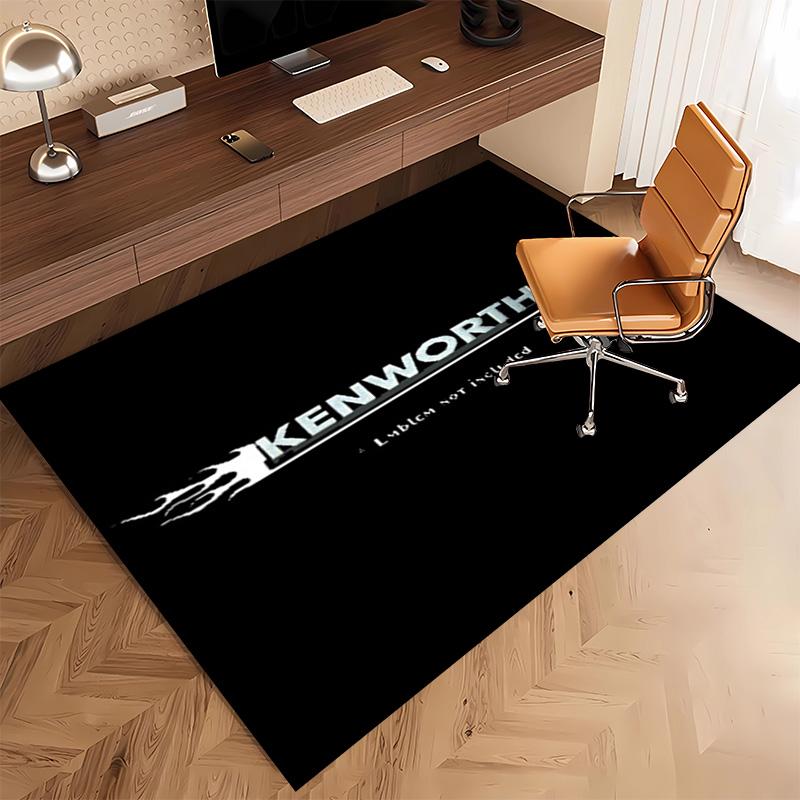 1pc Kenworth LOGO Print Area Rug - Soft, Washable Non-Slip Indoor Mat, Living Room, Home Office Decorative Rug,Office Decorative