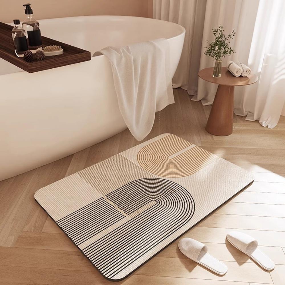 2 шт. Мягкий впитывающий коврик для ванной комнаты с диатомовой грязью, быстросохнущий нескользящий коврик для пола