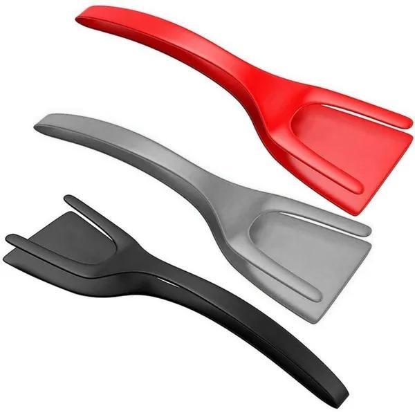 Два в одном Лопата для переворачивания жареных яиц Лопата для яиц Плоскогубцы для блинов Многофункциональная лопатка Плоскогубцы для тостов Кухонная лопата Вилка