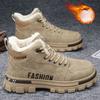 Fashion Men Snow Boots Winter Anti Slip Plush Indoor Warm Cold Proof Snow Boots High Top Platform Lace Up Outdoor Sport Work Boots