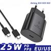 25W Charger Usb Type C PD Power Adapter Quick Fast Charging Cable For Galaxy S25 S24 S23M34 5G M54 M53 M33 M23 M52 M22 A14 A24 A34 A54 Phones