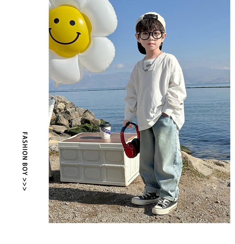 2025 Spring & Autumn Boys' Long-Sleeve Cotton T-Shirt