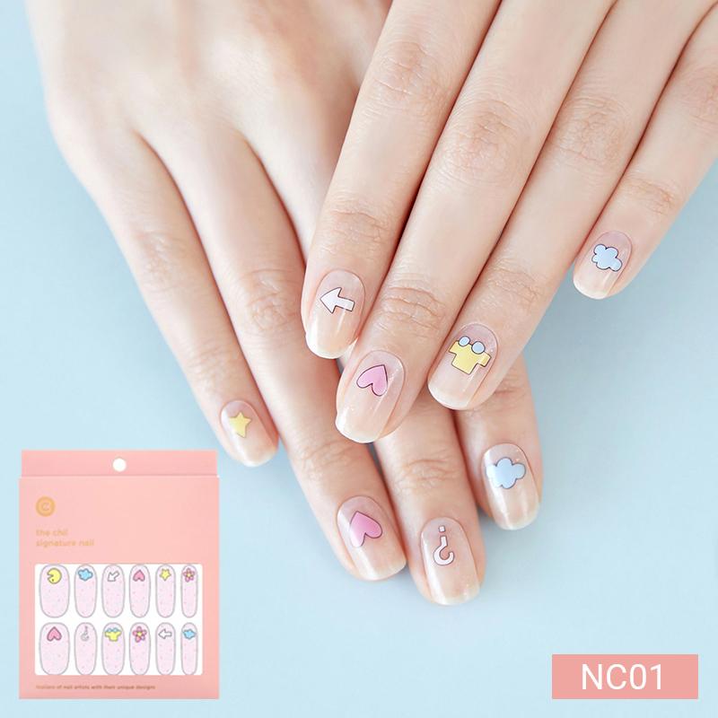 Милые пастельные наклейки для ногтей 24 шт. | Полоски для прессования, Дизайны с кроликом, медведем и звездой, Легко снимаются