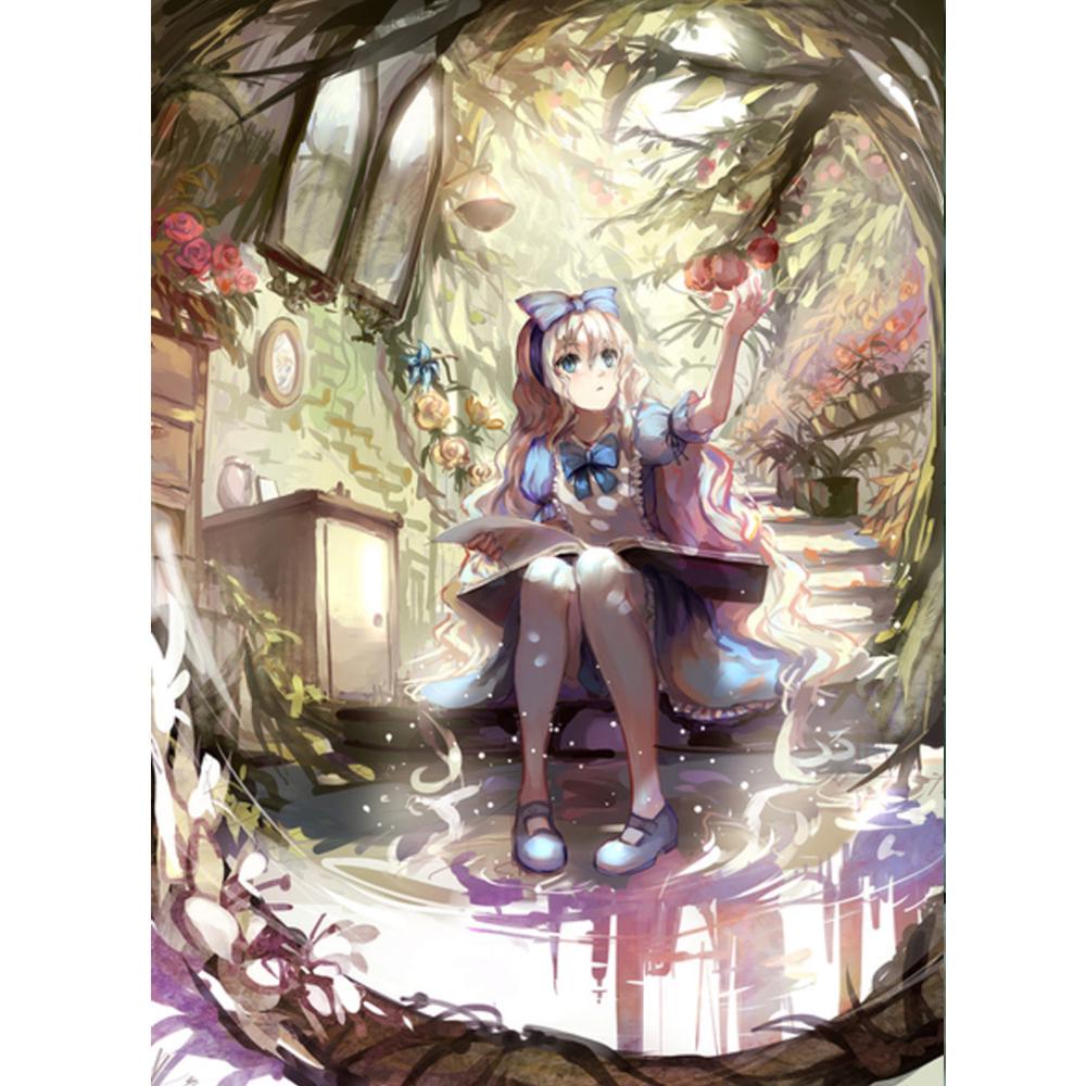 Полный круглый 5D DIY алмазная живопись аниме кошка девушка 3d узор для вышивки Фэнтези эльф принцесса вышивка крестиком мозаичная наклейка