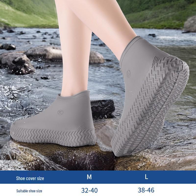 Non-Slip Waterproof Silicone Shoe Covers: Wear-Resistant, Rainproof, Sandproof for Outdoor Use - Unisex