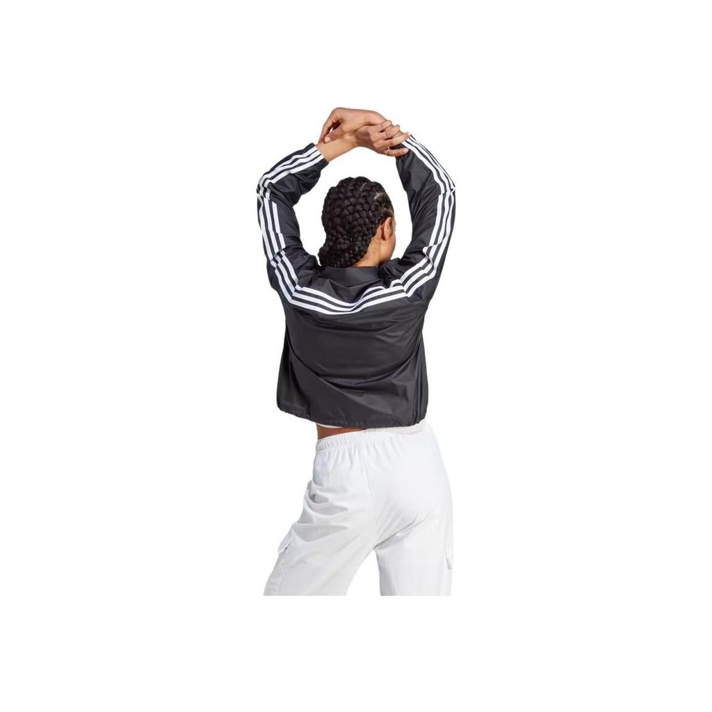 Adidas Loose Striped Printed Zip Jacket Women Jackets Black IB4154