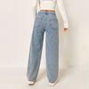 PUFFANPOP Женские джинсы широкие штанины с высокой посадкой джинсовые брюки с принтом свободные прямые джинсы Y2K джинсы