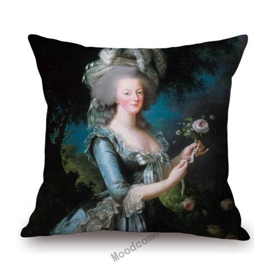 French Madame British Duchess Princess Rococo Oil Painting Art Royal Court Hotel Lobby Wall Decoration Pillow Case Cushion Cover